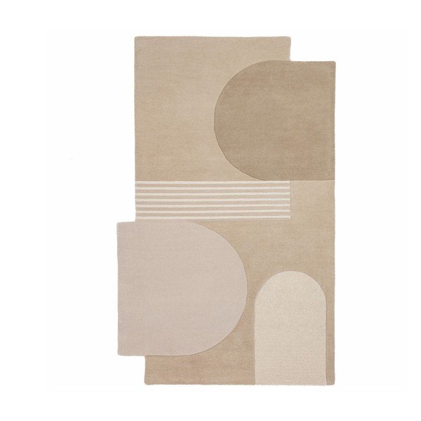 Käsitsi kootud villane vaip naturaalses värvitoonis 200x290 cm Lozenge - Flair Rugs