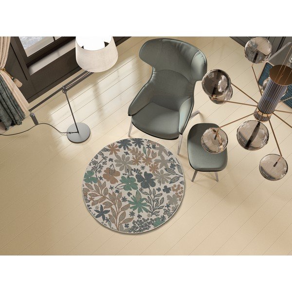 Beežikas-roheline õuevaip Floral, ø 115 cm - Universal-image-1