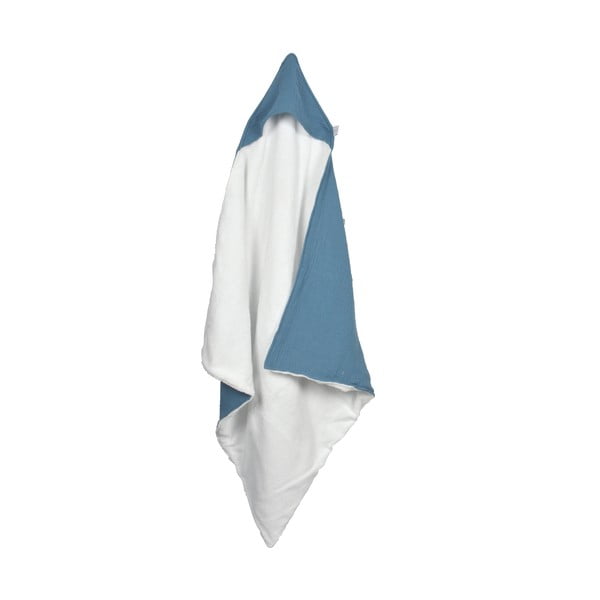 Sinine musliinist beebirätik kapuutsiga 75x75 cm - Bébé Douceur-image-2