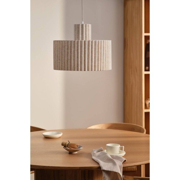 Beež linane ripplamp ø 40 cm Alina - Jotex-image-2