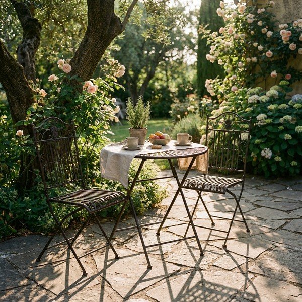 Tumepruun aia söögimööbli komplekt 2-le - Garden Pleasure-image-1