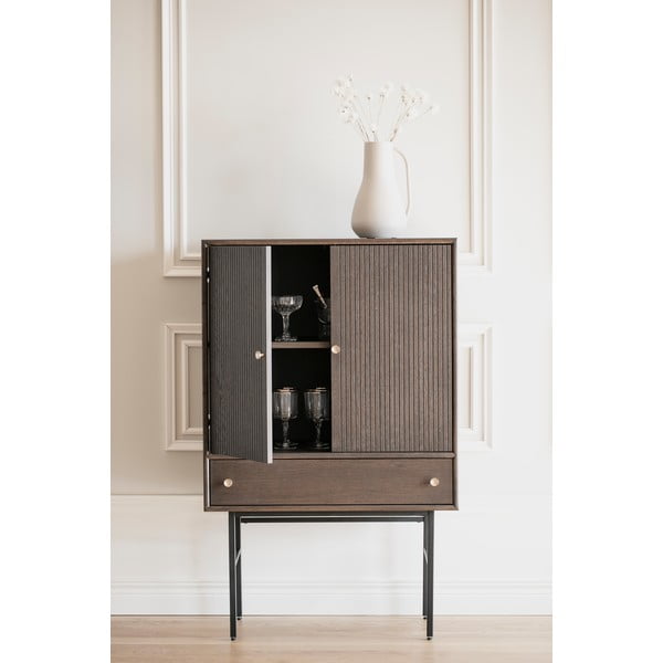 Tammepuuvineerist pruun kapp, laius 79 cm Clearbrook - Rowico-image-4