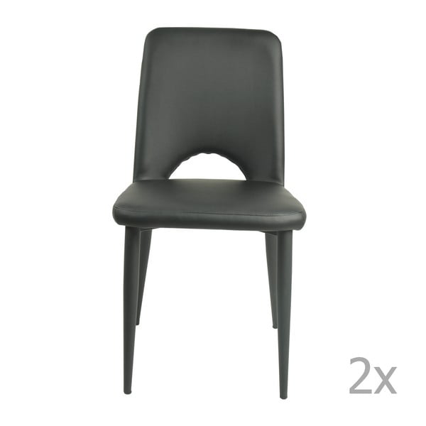 Sada 2 černých jídelních židlí Cover