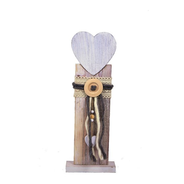 Dřevěná dekorace Ego Dekor Heart, výška 45 cm