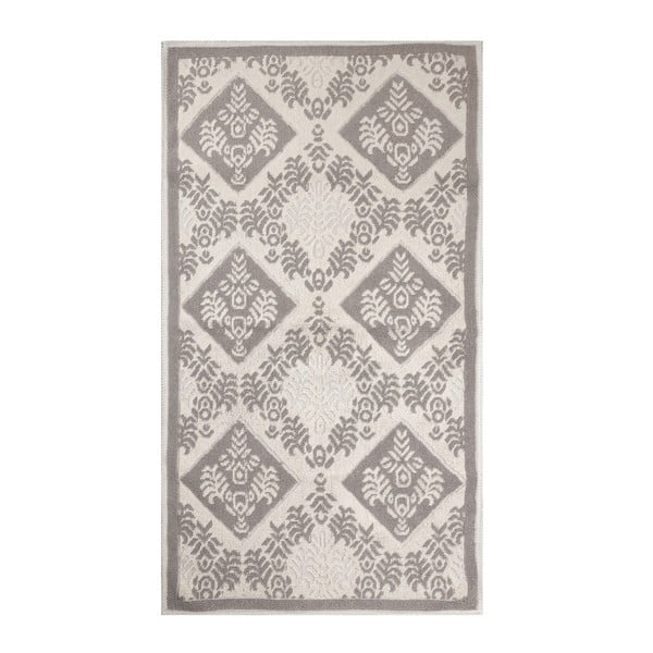 Šedokrémový koberec s příměsí bavlny Baklava Coffee, 80 x 150 cm