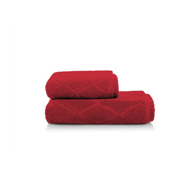 Set červené osušky a ručníku z bavlny Maison Carezza Livorno