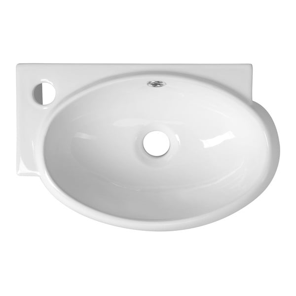 Valge nurgas keraamika väike vannitoa valamu  43x28,5 cm Ribera – Sapho-image-3