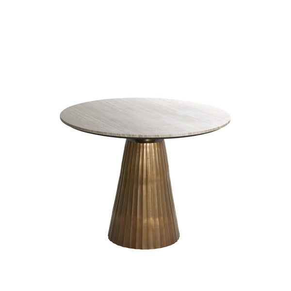 Pronksivärvi ümmargune söögilaud marmordekooriga ø 100 cm Rianne - Light & Living-image-2
