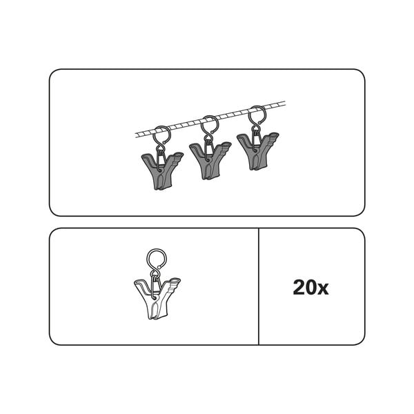 Metall kardinaklambrid komplektis 20 tk – Gardinia-image-1