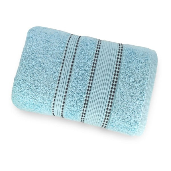 Světle modrý ručník ze 100% bavlny Marie Lou Remix, 140 x 70 cm
