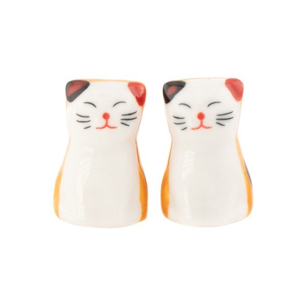 Valge/oranž portselanist söögipulkade alus 2 tk 5 inimesele Cat - Sass & Belle-image-2
