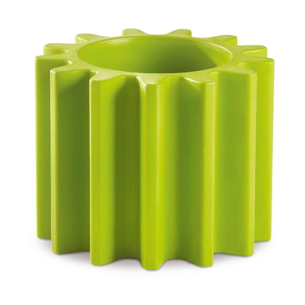 Zelený květináč/stolička Slide Gear, 55 x 43 cm