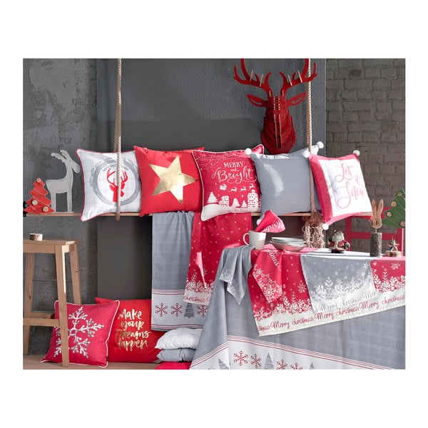 Hall padjapüürileht jõulumotiividega Mike & Co. NEW YORK Lumehelbeke, 45 x 45 cm Honey - Mike & Co. NEW YORK-image-1