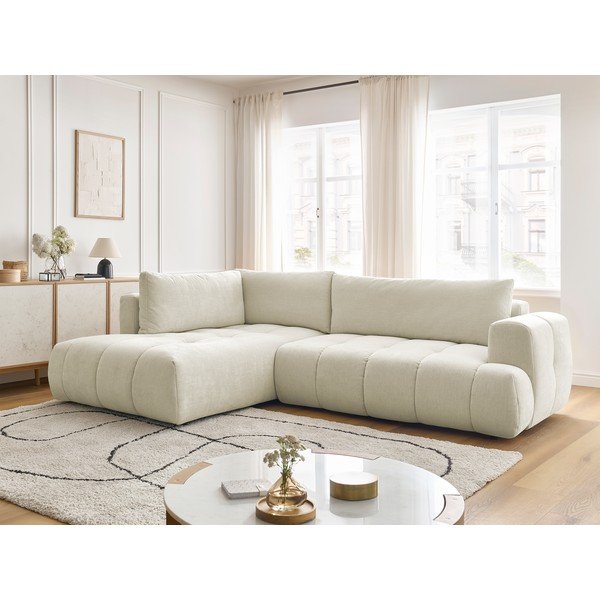 Beež diivanvoodi/panipaigaga nurgadiivan (vasak nurk/L-kujuline) Fuji - Bobochic Paris-image-1