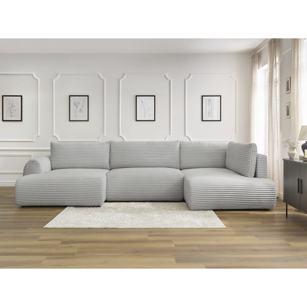 Helehall velvetist nurgadiivanvoodi (vasak nurk/"U") Lucien - Bobochic Paris-image-1