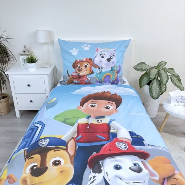 Sinine puuvillane laste voodipesu 140x200 cm Paw Patrol - Jerry Fabrics-image-3