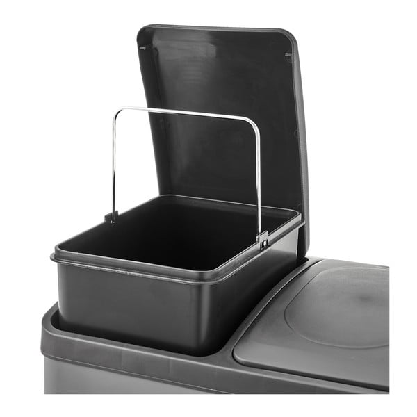 Roostevabast terasest pedaaliga prügikast sorteeritud jäätmete jaoks 30 l Litros - Casa Selección-image-4