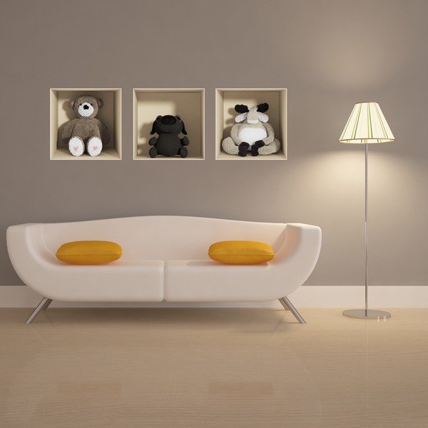 3 kleebise komplekt 3D efektiga mänguasjadega - Ambiance-image-1