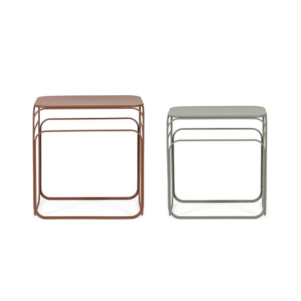 Hallid/terrakota värvi metallist konsoollauad, 2 tk komplektis, 36x56 cm Clarity - Bizzotto-image-3