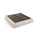 Kreem polsterdatud kaheinimesevoodi koos panipaiga ja voodipõhjaga 140x200 cm Simon - Micadoni