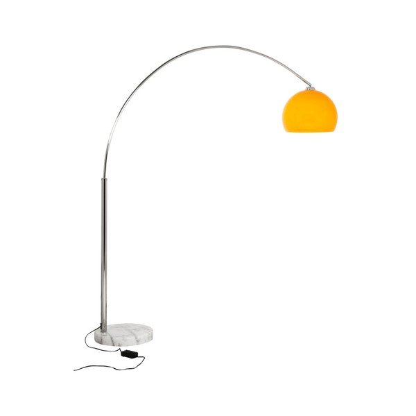 Stojací lampa s oranžovým stínítkem a mramorovou základnou Kokoon Loft