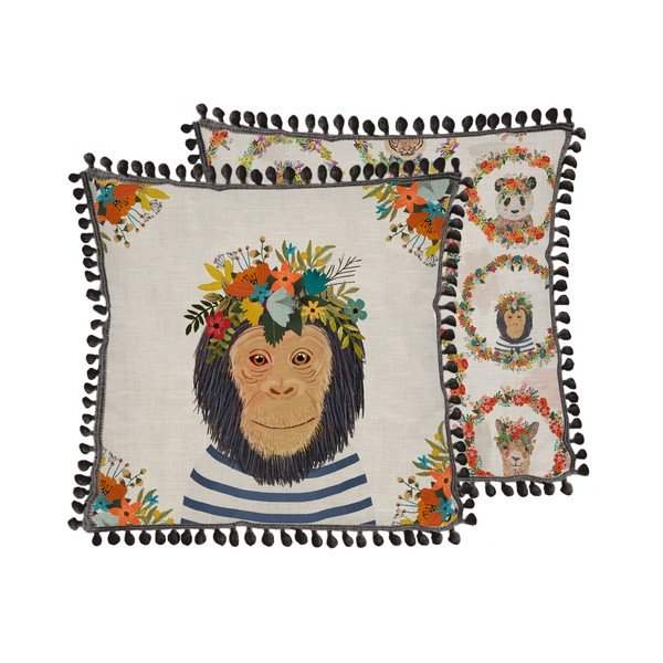 Leinast padi , 45 x 45 cm Floral Monkey - Really Nice Things-image-1