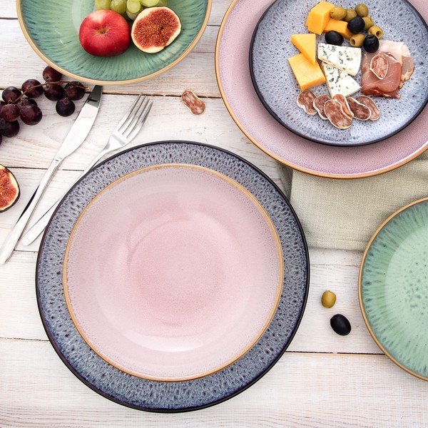 Roosa sügav keraamiline taldrik ø 20,5 cm Glaze - Orion-image-3