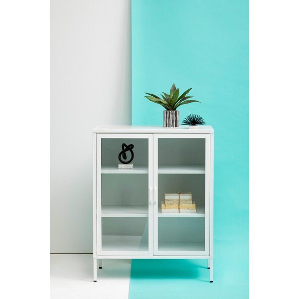 Valge terasest vitriinkapp 80x102x40 cm Acier - Premier Housewares-image-1