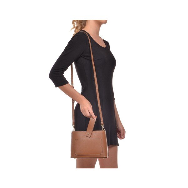 Koňakově hnědá kožená kabelka Roberta M Sassa Cognac-image-4