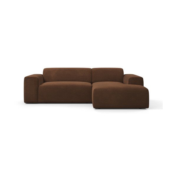 Pruunist kordvillast nurgadiivan , 250 cm, paremas nurgas Karen - Marie Claire Home