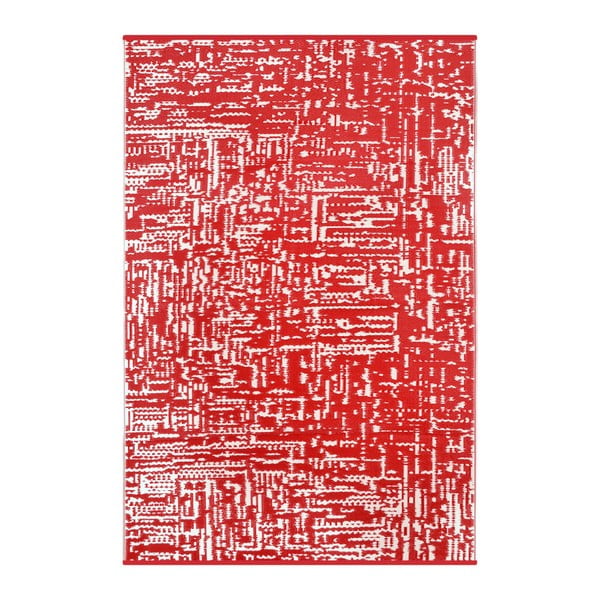Červeno-bílý oboustranný koberec vhodný i do exteriéru Green Decore Take, 150 x 240 cm