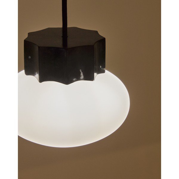 Valge/must metallist ripplamp klaasist varjuga, ø 15 cm Idela - Kave Home-image-2
