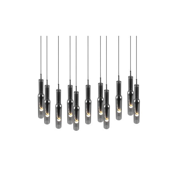 Hõbedane klaasist varjuga LED rippvalgusti Lucent - Trio Select-image-1