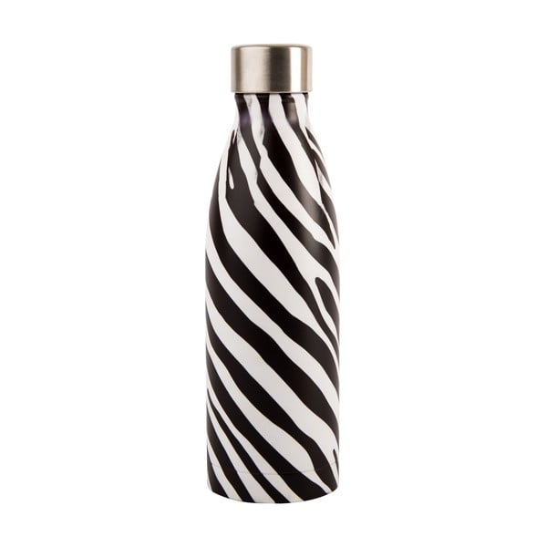 Mustast ja valgest roostevabast terasest pudel , 0,5 l Zebra - Navigate