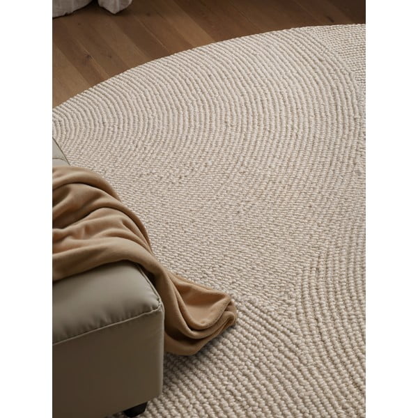 Käsitsi kootud ümmargune villane vaip ø 150 cm Eleni Natural White - Hanse Home-image-3