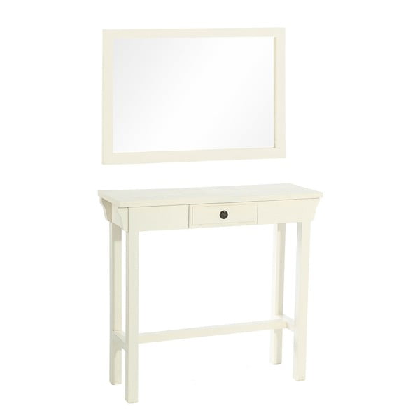 Bílý odkládací stolek se zrcadlem Ixia Alou