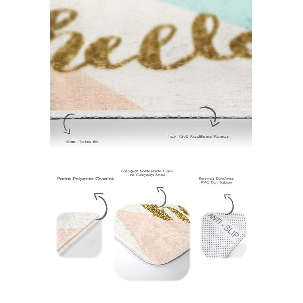  Kreemid-kuldsed sametist vannitoamatid 2tk komplektis 60x100 cm Hello - Mila Home-image-3