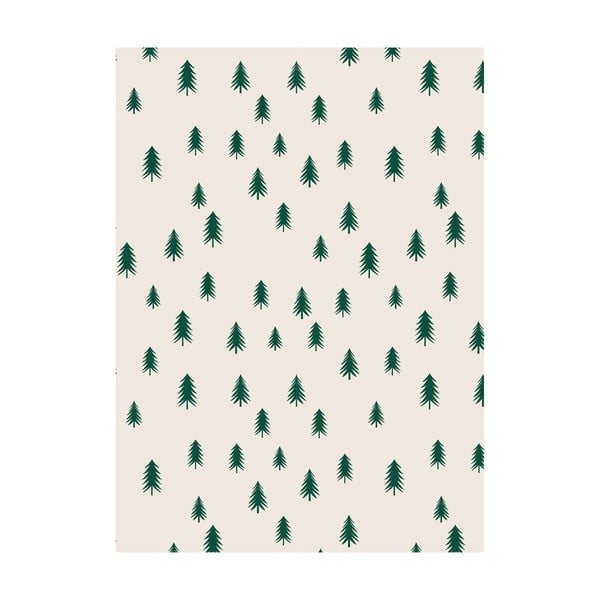 5 lehte beežikas-rohelist pakkepaberit, 50 x 70 cm Christmas Trees - eleanor stuart