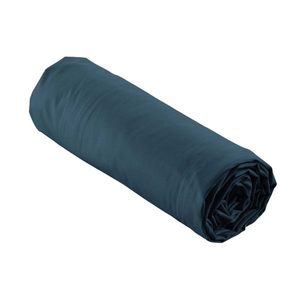 Tumesinine puuvill-perkalist kummiga lina 160x200 cm Percaline - douceur d'intérieur-image-4