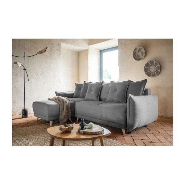 Hall velvetist nurgadiivanvoodi (muutuv nurk) Lazy Lukka - Miuform-image-1