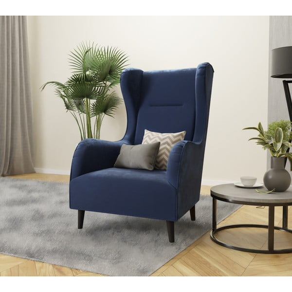 Tumesinine sametist tugitool Carole - Ropez-image-4