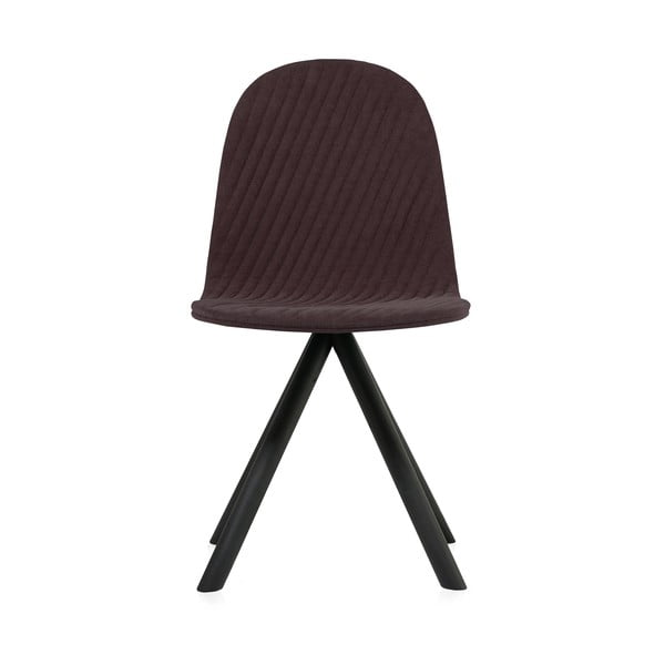 Hnědá židle s černými nohami IKER Mannequin Stripe