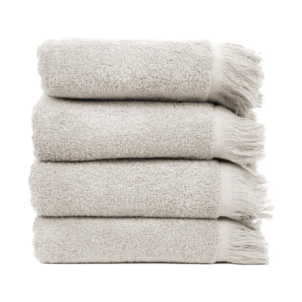 Sada 4 světle šedých bavlněných ručníků Casa Di Bassi, 50 x 90 cm