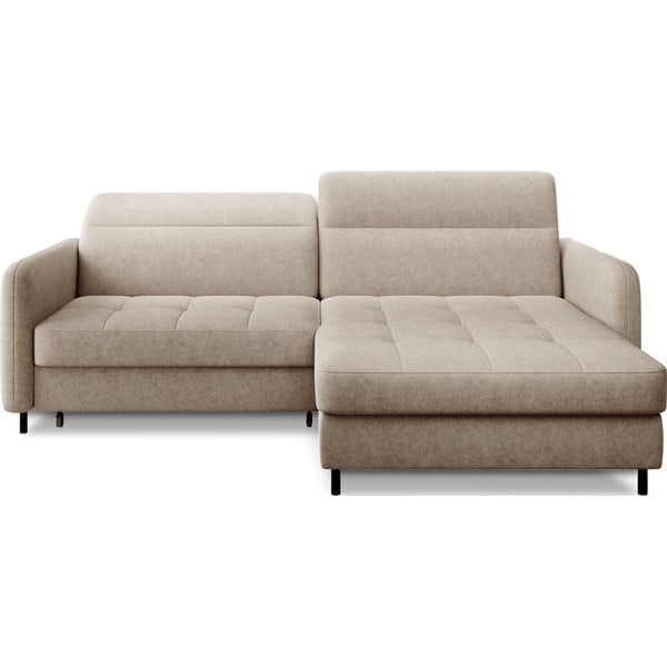 Beež žinüülkangast lahtikäiv/sahtliga nurgadiivan (parem nurk/lamamisosaga) Gomsi – ELTAP