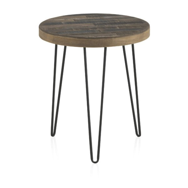 Odkládací stolek s deskou z jilmového dřeva Geese Cala, ⌀ 46 cm