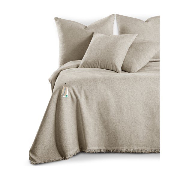 Beež šenillist voodikate 220x240 cm Talo - Filumi