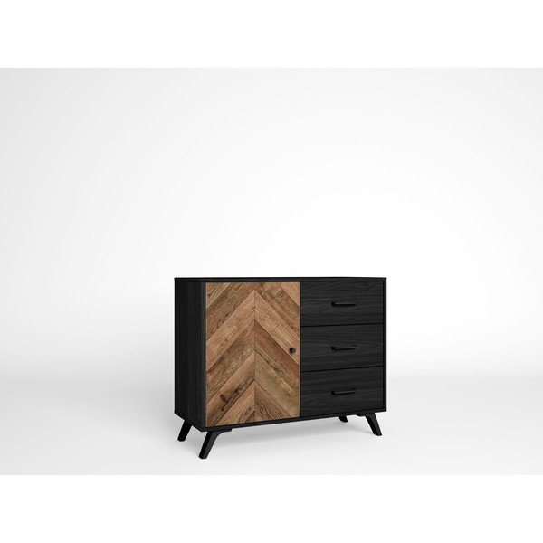 Must/pruun madal kapp 92x81 cm Chevrons - Marckeric-image-1
