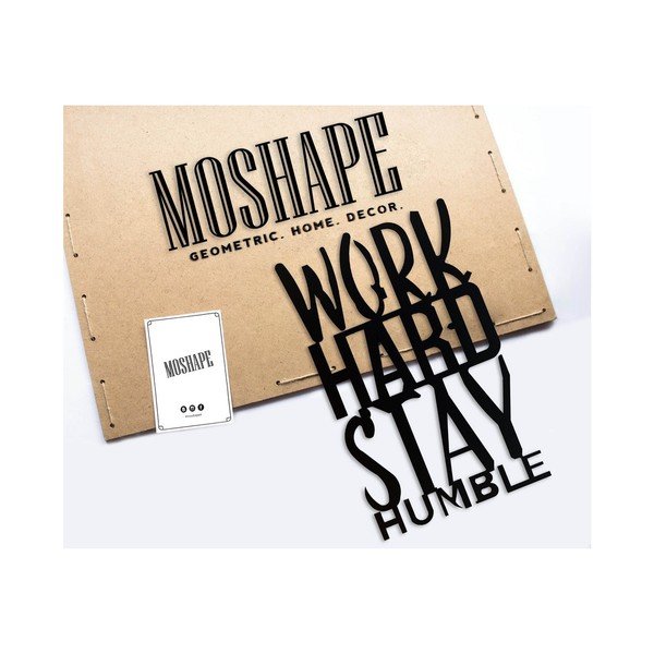 Černá kovová nástěnná dekorace Work Hard Stay Humble-image-1