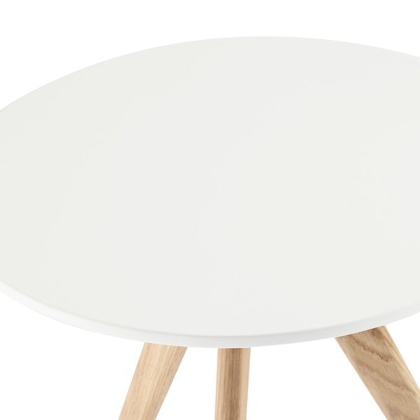 Valge kohvilaud tammepuust jalgadega , Ø 40 cm Life - Furnhouse-image-4