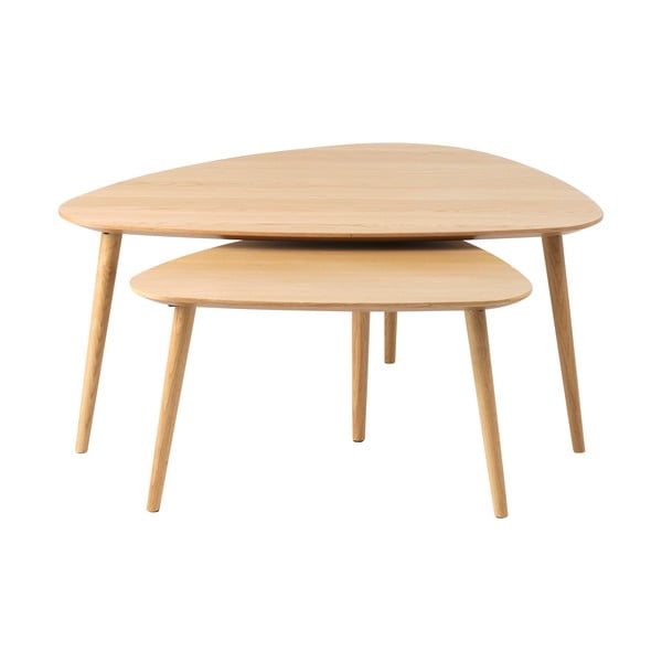 Tammepuidust diivanilauad 2 tk 70x100 cm komplektis Adda - Unique Furniture-image-3